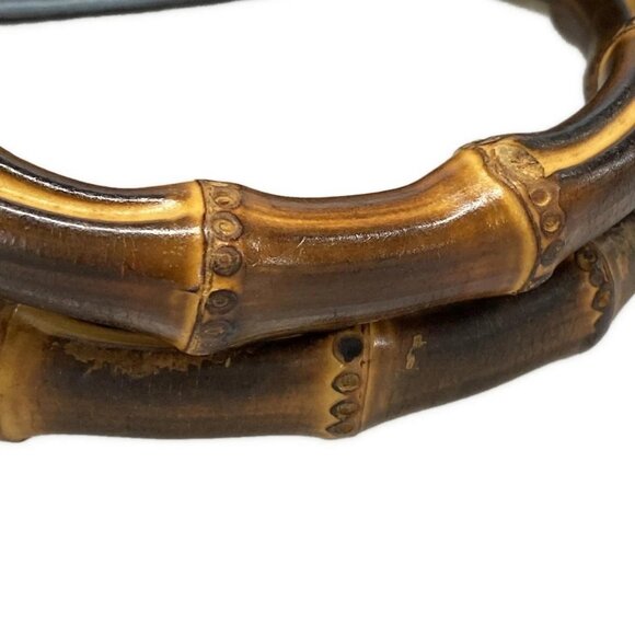 Auth GUCCI Bamboo Shopper 336032 Light Blue Brown Leather Bamboo - Tote Bag - Picture 8 of 16